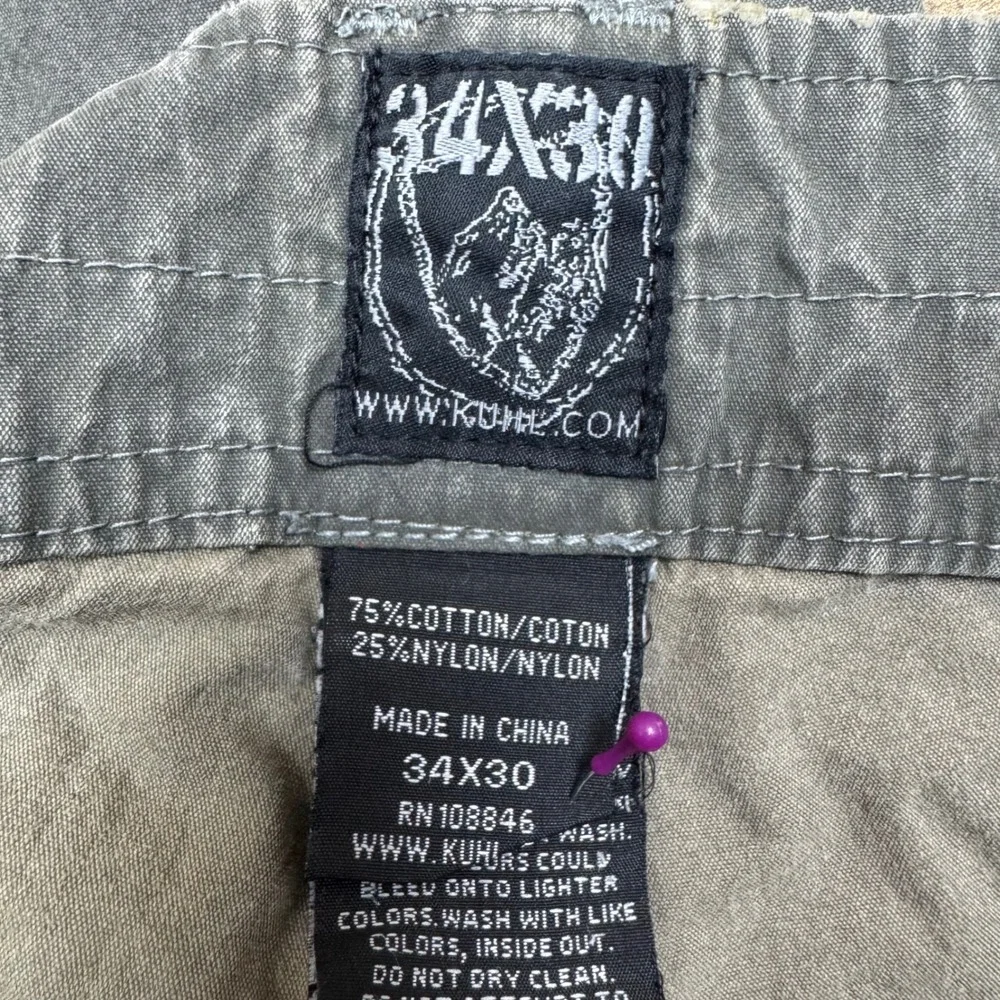 KUHL Mens 34x30 Pants Vintage‎ Patina Dye Cargo Outdoor Khaki Gray